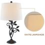 Maxax Traditional Table Lamp with White Fabric Shade Set of 2 for Living Room and Bedroom, Black
