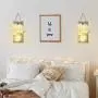 Antique Mason Jar Wall Candlestick Lighting Decorative Wall Lamp, Home Decoration, Living Room, Bathroom, with Led Light Strip Hanging Retro Wall Closet 6 Hours Timer(2 Sets)