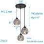 ZhLCY 3-Light Vintage Metal Globe Pendant Lights Industrial Kitchen Island Lighting Rustic Farmhouse Wire Caged Hanging Light fixtures, Matte Black Finish