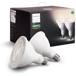 Philips Hue White Outdoor PAR38 13W Smart Bulbs (Philips Hue Hub required), 2 White PAR38 LED Smart Bulbs, Works with Alexa, Apple HomeKit and Google Assistant