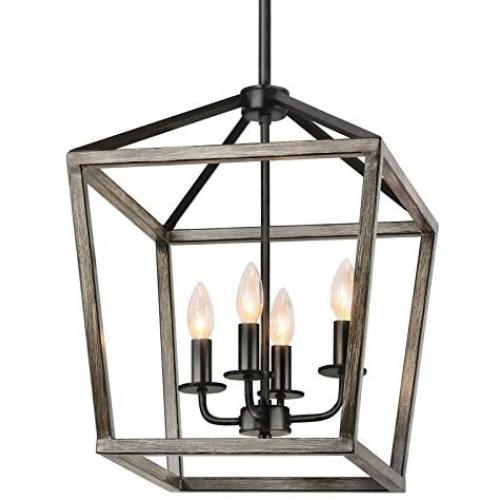 reesenLight Farmhouse Chandelier 4-Light Rustic Wood Metal Pendant Lighting, Kitchen Island Ceiling Hanging Light Fixtures with Oil Rubbed Bronze Finish for Dining Room, Living Room, Entryway reesenLight Farmhouse Chandelier 4-Light Rustic Wood Metal Pendant Lighting, Kitchen Island Ceiling Hanging Light Fixtures with Oil Rubbed Bronze Finish for Dining Room, Living Room, Entryway