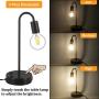 Industrial Table Lamp, 3 Way Dimmable Touch Control Table Lamp with 2 USB Charging Ports & 2 AC Outlet, Vintage Bedside Nightstand Lamp for Farmhouse Bedroom Living Room, LED Edison Bulb Included