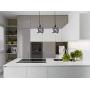 Pendant Lighting Polygonal Smoky Gray Glass Adjustable Hanging Ceiling Light for Dining Room 1-Light Black Finish