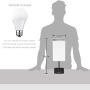 COZOO USB Bedside Table & Desk Lamp with 3 USB Charging Ports and 2 Outlets Power Strip,Square Black Charger Base with Flaxen Fabric Shade, LED Light for Bedroom/Nightstand/Living Room