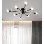 RUXUE Modern Flush Mount Ceiling Light Metal Art Industrial Ceiling Light 10 Lights Black Painted Finish for Dining Room Bedroom Kitchen Livingroom Hallway Restaurant Warehouse Barn (Black) RUXUE Modern Flush Mount Ceiling Light Metal Art Industrial Ceiling Light 10 Lights Black Painted Finish for Dining Room Bedroom Kitchen Livingroom Hallway Restaurant Warehouse Barn (Black)