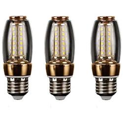 FYJK LED Energy-Saving Light Bulbs E14/E27 9W Warm Light, White Light for Dining Room Living Room Bedroom Chandelier 3 Pack,White Light,9W E14