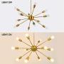 Mid Century Sputnik Chandeliers 12 Light Brushed Brass Modern Pendant Lighting Industrial Gold Bronze Vintage Ceiling Light Fixture for Kitchen Island Farm Living Room Bedroom Foyer