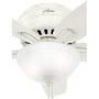 HUNTER 51080 Newsome Indoor Low Profile Ceiling Fan with LED Light and Pull Chain Control, 42'', Fresh White