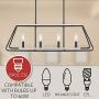 Kira Home Linden 32'' 4-Light Modern Farmhouse Kitchen Island Light, Black + White Ash Wood Style Finish
