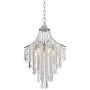 Isabella Chrome Pendant Chandelier 16'' Wide Crystal 5-Light Fixture for Dining Room House Foyer Kitchen Island Entryway Bedroom Living Room - Vienna Full Spectrum