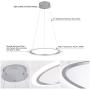 WELAKI LED Pendant Light, 25W 1-Ring Modern Chandelier Ceiling Light Fixture, 19.7'', 6000K, Cool White, Adjustable Hanging Pendant Lighting Fixture for Kitchen Island, Dining Room, Restaurant