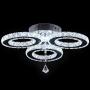 LED Crystal Pendant Ceiling Light 13x3.5 Inches 3 Rings Crystal Chandelier Flush Mount Lighting Fixture for Bedroom Hobby Living Room (Cool White)