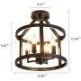 UOFUS Metal Semi Flush Mount Ceiling Light Fixture ,4 Candle Holder Lights Rustic Chandelier ,Farmhouse Lighting for Living Room Bedroom Kitchen Hallway UOFUS Metal Semi Flush Mount Ceiling Light Fixture ,4 Candle Holder Lights Rustic Chandelier ,Farmhouse Lighting for Living Room Bedroom Kitchen Hallway