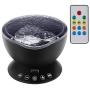 KBAYBO Remote Control Ocean Wave Projector 12 LED &7 Colors Night Light Projector with Built-in Mini Music Player for Living Room and Bedroom (Black)