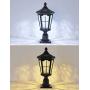 GYDZ Outdoor Solar Lamp Post Light With 3-Inch Pier Mount Base, Solar Post Lights Outdoor Classic Die Cast Aluminum With Water Glass, Solar Pillar Light For Gate Column, Driveway, 20.5H, Matte Black