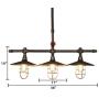 Industrial Retro Vintage Style Island Light, NIUYAO Farmhouse Industry Steam Punk Water Pipe Rustic Saucer Pendant Lighting for Dining Room, Kitchen Island, Cafe Bar 511166
