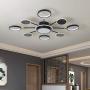 FangYanMei LED Chandelier Modern Acrylic Ceiling Lights Black Metal Lighting, Close to Ceiling Light Nordic Restaurant LED Pendant Lights Lamp Used for Living Room Bedroom Dining Room Lighting
