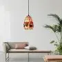 LITFAD Tiffany LED Pendant Lighting Fruit Pattern Shell Bell Shade One Light Mini Pendant Lamp Ceiling Hanging Light for Dining Room Restaurant Coffee Shop Bar
