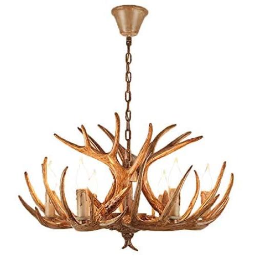 Lymxxl Antler Chandelier Resin American Country Retro Deer Horn Lighting E12 Bulb Warm White Decoration Lamps for Dining Rooms Clothing Store Living Room Bar Cafe - UL (6 Light Antlers + 3 Antlers) Lymxxl Antler Chandelier Resin American Country Retro Deer Horn Lighting E12 Bulb Warm White Decoration Lamps for Dining Rooms Clothing Store Living Room Bar Cafe - UL (6 Light Antlers + 3 Antlers)