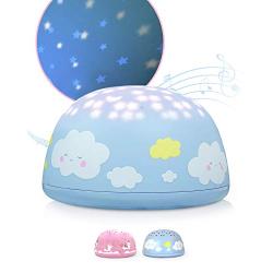 SomeShine Star Light Projector for Bedroom - Music Star Nursery Night Light in Cloud Blue with 5 Lullabies, 3 Color Cycles, and Auto-Off Timer, Safe, Durable, and Portable Kawaii Lamp Projector