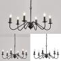 ASGYISA 6-Light Chandelier Industrial Rustic Farmhouse Black Candle Pendant Lighting for Foyer Living Room Kitchen Island Dining Room Bedroom