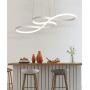 Modern Chandelier Lighting LED Dining Room Dimmable Pendant Light, Length 100cm and Chain 120cm Height Adjustable Hanging Lamp, Creative Design Chandelier Lighting for Kitchen Island (White)
