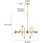 KSANA Gold Chandelier, 4-Light Kitchen Island Lighting Fixtures, 30'' Modern Linear Pendant Lighting for Dining Room, Counter, Closet