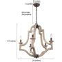 LOG BARN Wood Metal Chandelier, Farmhouse Chandelier Lighting for Kitchen Island, Dining Room, 5-Light, W 23”