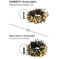 EAMBRITE Christmas String Lights Indoor Outdoor Upgraded Super Bright Christmas Lights with 8 Modes 66FT 200 LED Waterproof Flashing Fairy Lights for Christmas Tree Garden Patio Bedroom (Warm White)