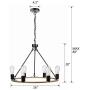 Homenovo Lighting 6-Light Wagon Wheel Farmhouse Chandelier Homenovo Lighting 6-Light Wagon Wheel Farmhouse Chandelier