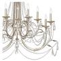 Strand Silver Leaf Large Chandelier 46'' Wide Beaded Crystal Candle 12-Light Fixture for Dining Room House Foyer Kitchen Island Entryway Bedroom Living Room - Regency Hill