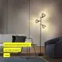 Stepeak Crystal Floor Lamp,3-Light Adjustable Sofa Reading Light Bedroom Living Room Tall Tree Lamp with Step-on Switch