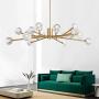 18 Light Crystal Sputnik Chandelier Modern Pendant Lighting Fixture Flush Mount G9 LED Ceiling Light Lamp for Living Room Bedroom Dining Room Bar Gold