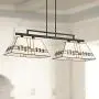 Corvallis Black Large Linear Island Pendant Chandelier 46'' Wide Modern Tiffany Style Art Glass 2-Light Fixture for Kitchen Island Dining Room - Robert Louis Tiffany
