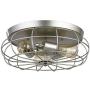 LOKHOM Flush Mount Ceiling Light fixtures, Industrial Rustic Metal Cage Pendant Light Lamps for Kitchen, Living Room, Hallway, Vintage Farmhouse Light Fixture, 3-Light, E26 (Nickel Finish, 16.5 Inch)