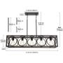 TODOLUZ Farmhouse 5-Light Rectangle Chandelier in Oil Rubbed Bronze Linear Pendant Light Fixture for Dining Room Kitchen Island