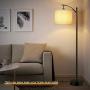 Floor Lamp for Living Room, Reading Standing Light with Arc Hanging Shade with Pedal Switch, Tall Pole Lamp for Bedroom, Office, Hotel, Study Room, Suits Mid Century Modern & Farmhouse - Pale-Yellow