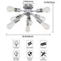 Ceiling Light Fixture Flush Mount 8 Sockets Sputnik Chandeliers Vintage Mid-century Home Improvement Decor Lamp E26 Bulbs Base, Brushed Nickel
