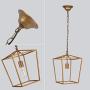 LITFAD Antique Brass Lantern Pendant Lighting Industrial 1 Light Metal Ceiling Lamp LED Barn Pendant Light Ceiling Hanging Light with Adjustable Hanging Chain for Dining Room Living Room Restaurant