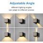 Wall Lights Living Room Led , Modern Aluminum Wall Lamp Square Cube Indoor Outdoor Waterproof Wall Light for Entrance Bar Bedroom Beside , Type of Bulbs : LED , 6W , 85-265V (Black, Warm White)