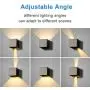 Wall Lights Living Room Led , Modern Aluminum Wall Lamp Square Cube Indoor Outdoor Waterproof Wall Light for Entrance Bar Bedroom Beside , Type of Bulbs : LED , 6W , 85-265V (Black, Warm White)