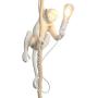 IJ INJUICY Monkey Pendant Light, Resin Hanging Lamp, Hemp Rope Ceiling Light Fitting for Kitchen, Bedroom, Living Dining Room, Corridor, Restaurant, Bar (White)
