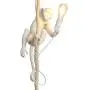 IJ INJUICY Monkey Pendant Light, Resin Hanging Lamp, Hemp Rope Ceiling Light Fitting for Kitchen, Bedroom, Living Dining Room, Corridor, Restaurant, Bar (White)