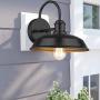 Odeums Farmhouse Barn Lights, Outdoor Wall Lights, Exterior Wall Lamps, Industrial Wall Lighting Fixture, Wall Mount Light in Black Finish with Copper Interior (Black, 1 Pack)