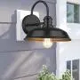 Odeums Farmhouse Barn Lights, Outdoor Wall Lights, Exterior Wall Lamps, Industrial Wall Lighting Fixture, Wall Mount Light in Black Finish with Copper Interior (Black, 1 Pack)