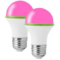 KINUR LED NEON Pink Light Bulbs,3W (25W 40W Equivalent) UL Listed A15 e26 Base LED Pink Sleep Lights, Porch, Outdoor, Home Lighting, Holiday Lighting, Refrigerator Light Bulb 2 Pack