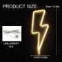 Lightning Bolt Neon Signs Lights for Bedroom Battery or USB Powered Warm White Art LED Decorative Lights with Base Night Lights Indoor for Living Room Office Christmas Party Decoration