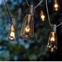 Goothy 20Ft Outdoor Patio String Lights,Set of 20 Glass ST40 Edison Style C9/E17 Base Bulb String Lights Garden/Backyard Party/Wedding Outdoor String Lights(Plus 2 Extra Bulbs)-Black