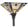 Capulina Tiffany Style Torchiere Floor Lamp, Tiffany Style Floor Light, Mission Tiffany Pole Lamp, Stained Glass Floor Lamps, Leaded Glass Floor Lamp for Living Room (Tall: 69.3 x H13.8 inches)