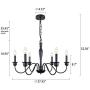 Wellmet 6-Light Farmhouse Chandelier, Black Chandeliers for Dining Room Lighting Fixtures Hanging, Kitchen Island, Rustic Industrial Iron Chandeliers for Foyer, Living Room, Bedroom (Black, 28 inch)